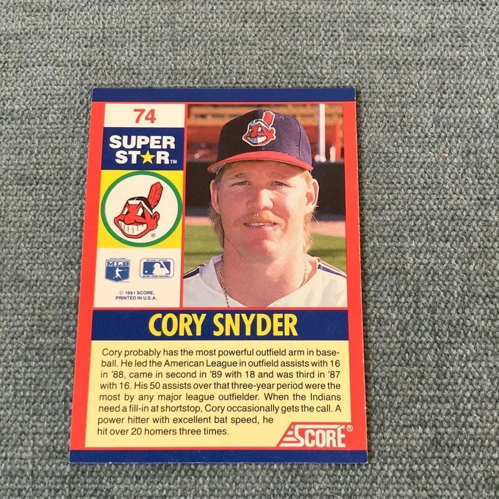 1991 Score Cleveland Indians Baseball Card Trading Card
